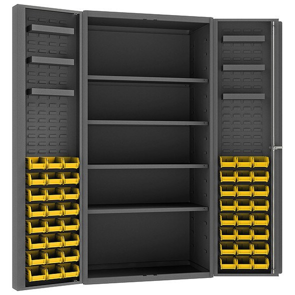 Extra-Heavy Duty Bin Cabinet, 36 in W, 72 in H, 24" D, 48 Bins