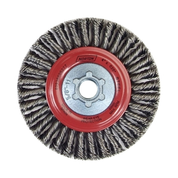 Wire Wheel Brush, 6-7/8 in x 3/16 in x .020 in, Carbon Steel, 9000 RPM