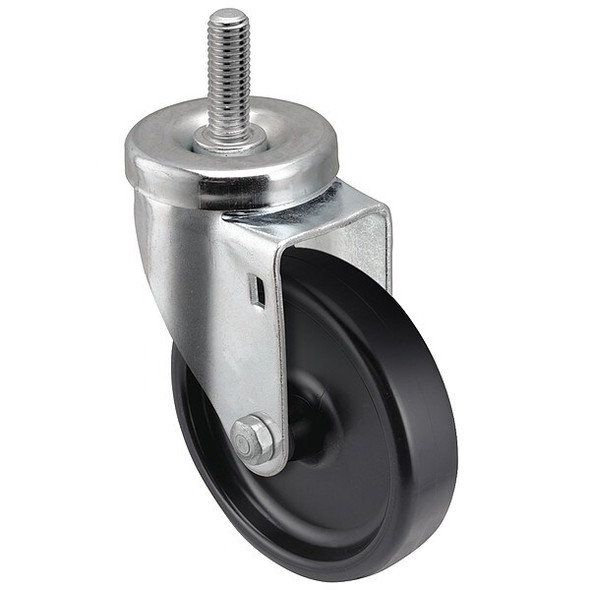 4" X 1-1/4" Non-Marking Polyolefin Swivel Caster, No Brake, Loads Up To 275 lb