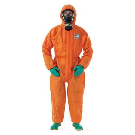 Chemical Resistant Coverall, M, Orange, Chemical Laminate