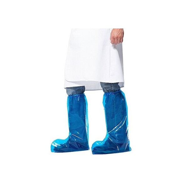 Polyco VR Shoe Covers, Polyolefin, Blue, Slip Resistant Sole: Yes ,Regular 49351