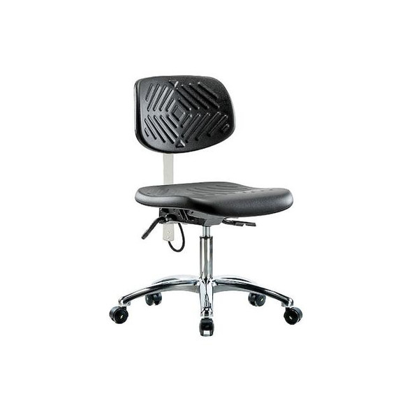 Ergonomic Chair, No Arms, 17-1/2" to 22-3/4" Height, Black