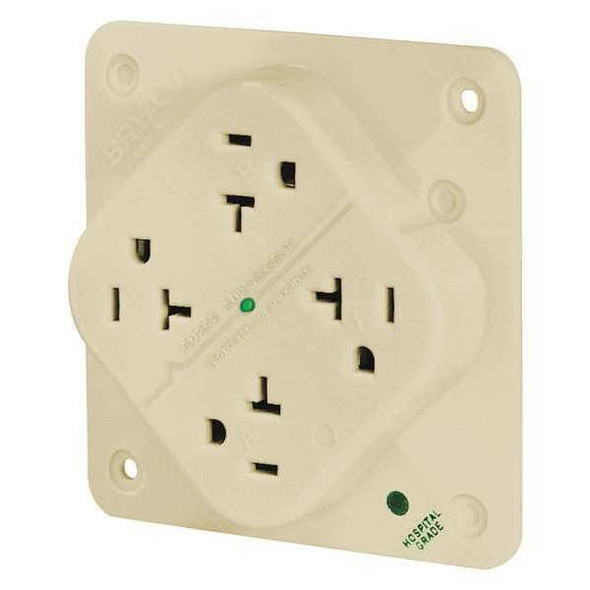 Bryant Receptacle,Ivory,Quad Outlet,20A,3 Wires 21254HSIA Bryant Receptacle,Ivory,Quad Outlet,20A,3 Wires 21254HSIA