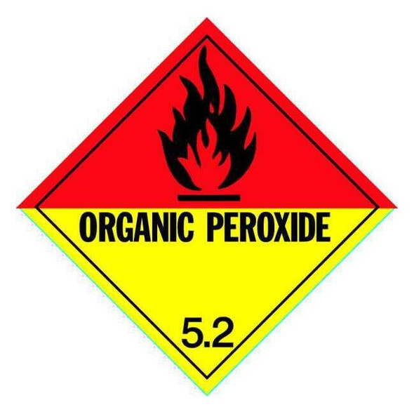 DOT Container Placard, Organic Peroxide, Rigid Styrene, 10-4/5" W x 10-4/5" H