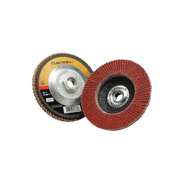 3m Cubitron Flap Disc,Type 27,4-1/2" dia.,40 Grit 7100104925