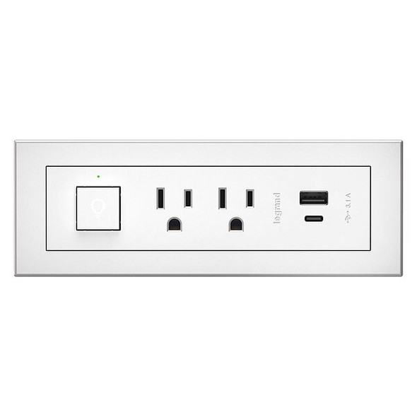 Legrand Plug-In Charger,2.5" H x 7.1" W x 2.1" D RDSZCWH10