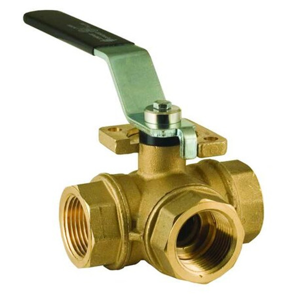 Bonomi 1-1/2" NPT Brass Ball Valve 3-Way 365N-11/2