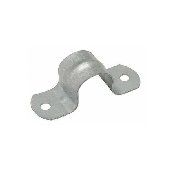 Raco Two Hole Strap, Conduit; EMT; Pipe Use, 1-1/2 in, Steel, Galvanized 2096