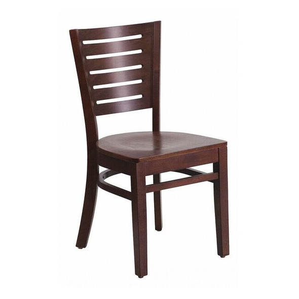Flash Furniture Wood Dining Chair,Walnut,Slat Back XU-DG-W0108-WAL-WAL-GG