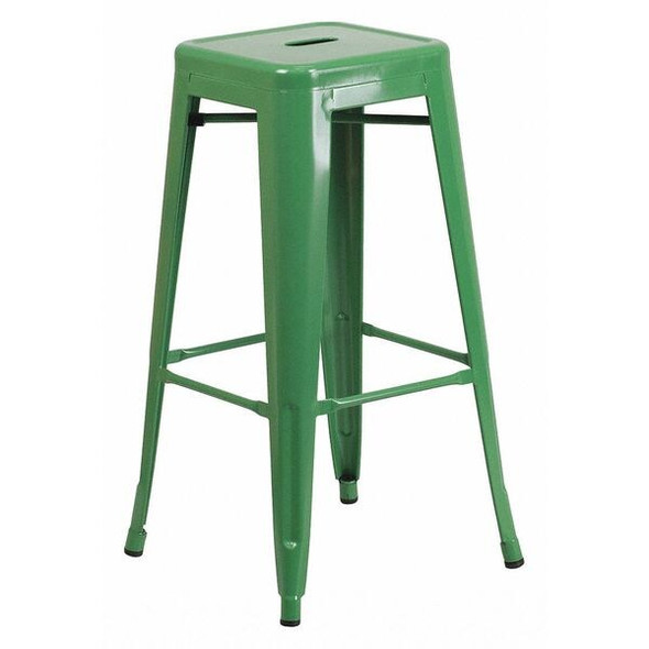 Flash Furniture Green Backless Metal Stool,30" CH-31320-30-GN-GG Flash Furniture Green Backless Metal Stool,30" CH-31320-30-GN-GG