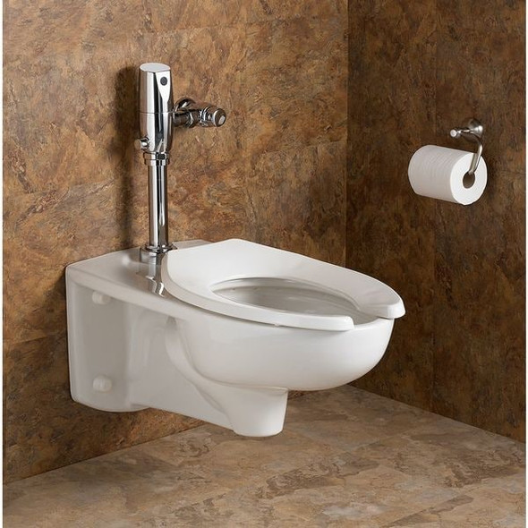 Toilet Bowl, 1.28 to 1.6 gpf, Flushometer, Wall Mount, Elongated, White