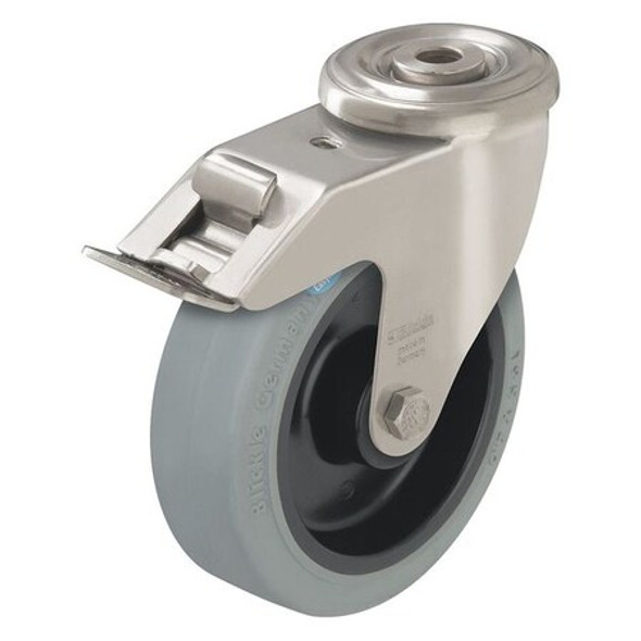 BoltHole Caster,3 1/16"dia,Swivel,Rubber