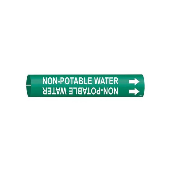 Brady Pipe Marker,Non-Potable Water,Gn,4to6 In 4351-D
