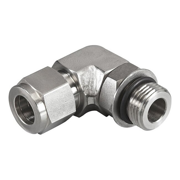 Brennan Industries Elbow, SS, Comp. 3/8 in, MBSPP 1/8 in N6801-06-06-NWO-SS
