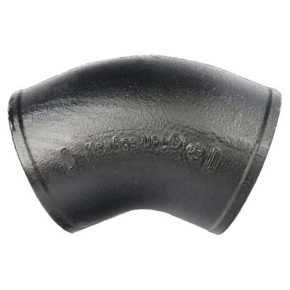 45 Degrees  Bend 1/8 Bend, 5" Pipe, Female Socket, Cast Iron, 0 psi