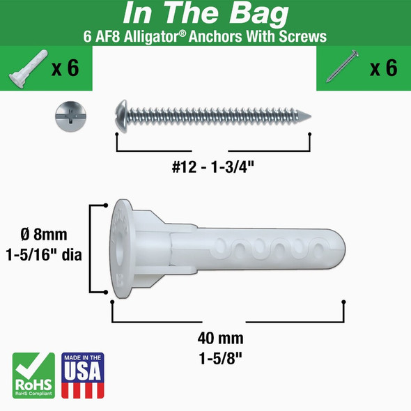 Toggler Alligator #12 x 1-3-4 In. Concrete & Drywall Anchors (6-Count) 50490 238583