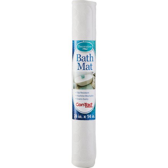 ConTact 14 In. x 24 In. White Circles Bath Mat BMAT-C4L04-04
