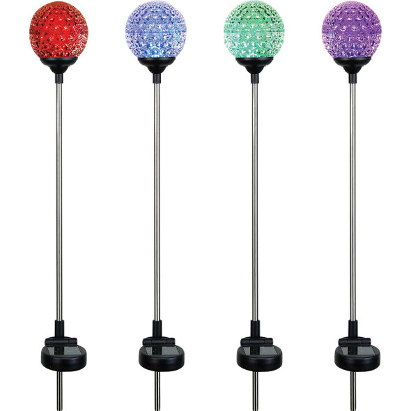 Alpine Solar Color-Changing LED Mystic Ball Garden Stake QYY112BB-CC Pack of 16 851858