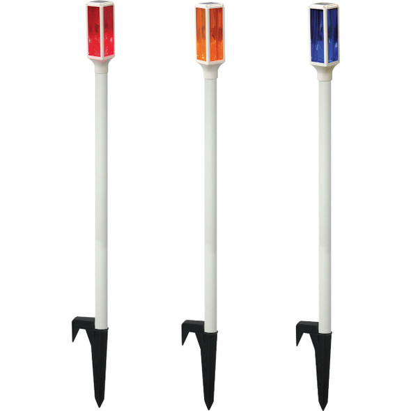 Alpine Solar LED Multicolor Driveway Marker Stake SLC104A Pack of 24