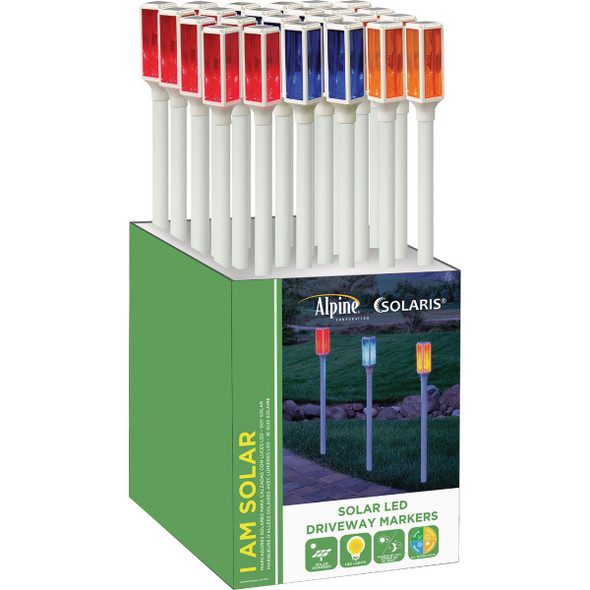 Alpine Solar LED Multicolor Driveway Marker Stake SLC104A Pack of 24 876050