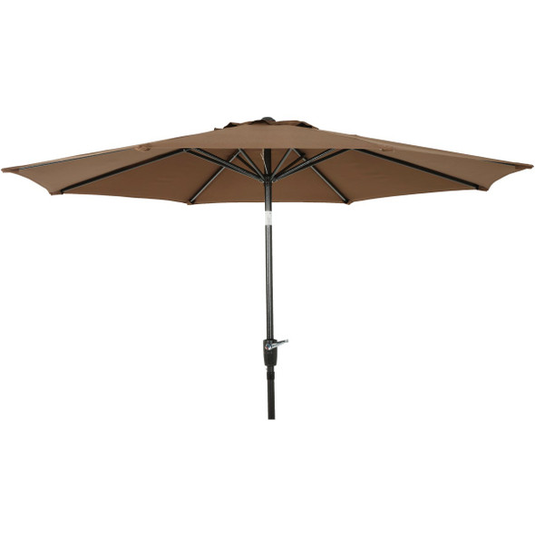 9 Ft. Aluminum Tilt/Crank Brown Patio Umbrella - PFAS Free 864586