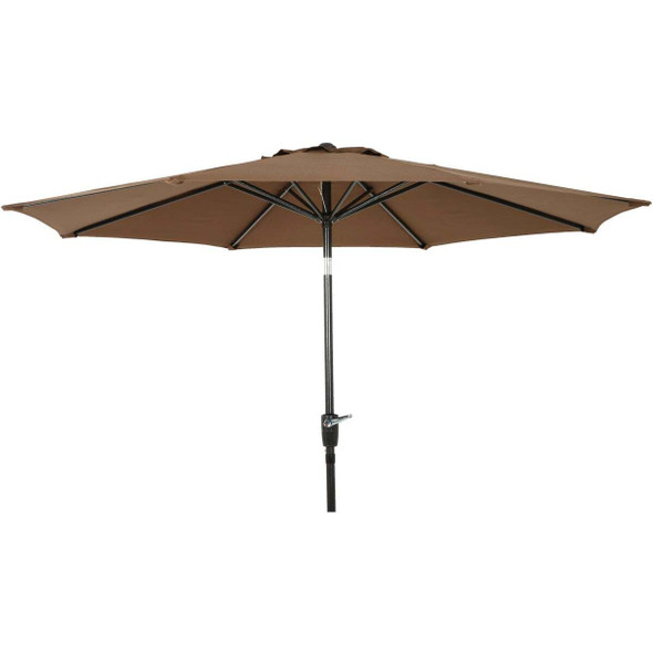 9 Ft. Aluminum Tilt/Crank Brown Patio Umbrella - PFAS Free 864586