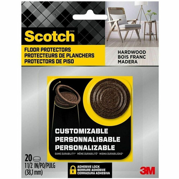 Scotch Custom-Fit Felt Pads - Brown - 1Each