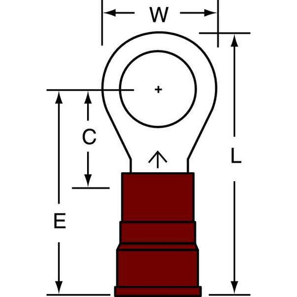 3m Ring Term,Vinyl,#6,0.800 in.,PK100 MVU14-6R/SX