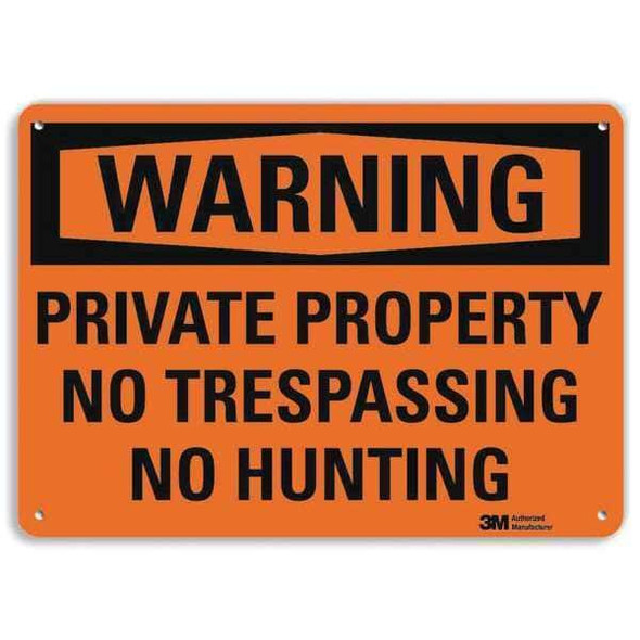 Lyle Admittance Sign,No Hunting,10 in. H,Text U6-1204-RA_14X10