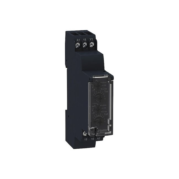 Time Delay Relay, Square, Asymmetrical Flashing, 1 Functions 240V AC
