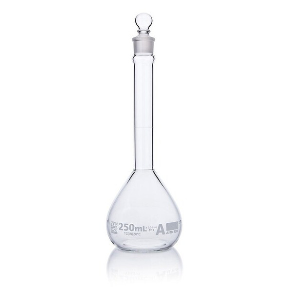 Globe Scientific Volumetric Flask,250 mL,225 mm H,PK6 8230250