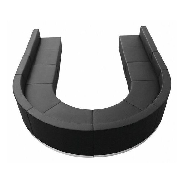 8 pcs. Living Room Set, 25-1/4" to 129" x 27", Upholstery Color: Black