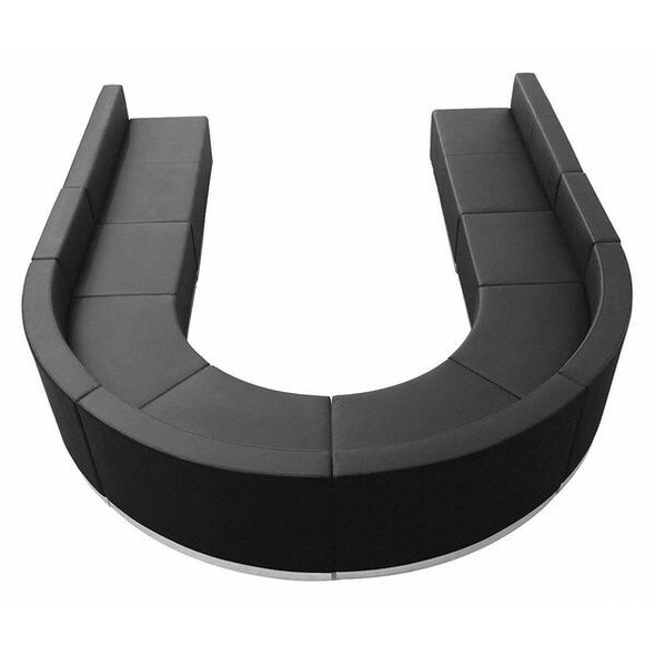 8 pcs. Living Room Set, 25-1/4" to 129" x 27", Upholstery Color: Black