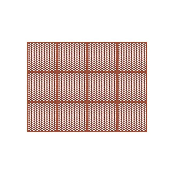 Apache Mills Drainage Mat, NBR/Nitrile, 4 ft W x 3 ft L, Red 3939511003x4