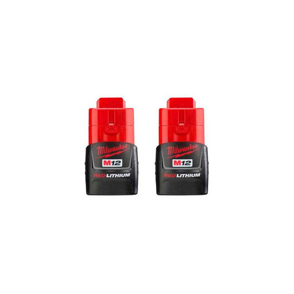 Milwaukee 48-11-2411 12V Li-Ion M12 Battery 1.5Ah Compact 2Pk
