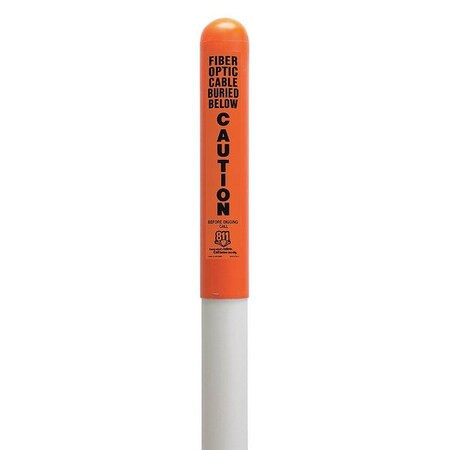 Utility Dome Marker, Round, ,Thermoplastic Polymer Orange/White, 66" L