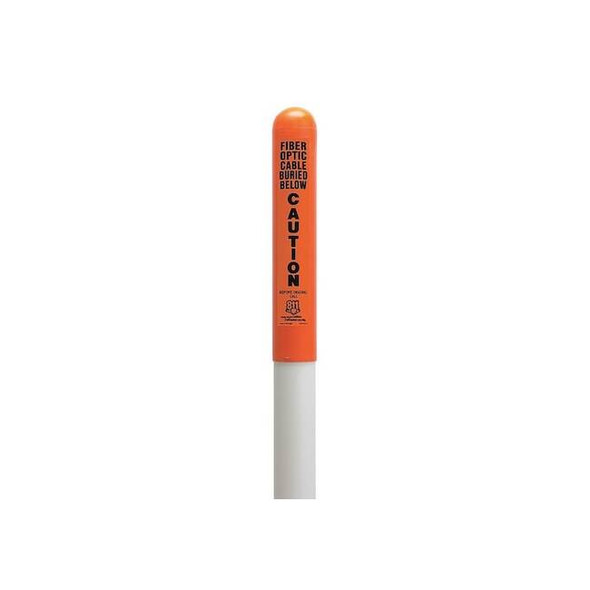 Utility Dome Marker, Round, ,Thermoplastic Polymer Orange/White, 66" L