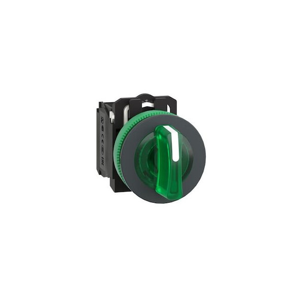 Schneider Electric SelectorSwitch,Illum,3Pos,30mm,Green XB5FK133B5