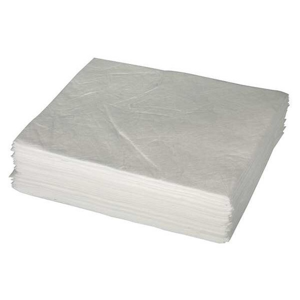 Brady Absorb Pad,Oil-Based Liquids,White,PK50 SR1850