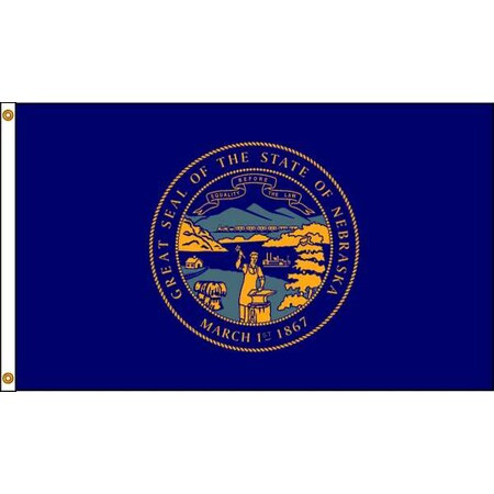 Annin Flagmakers Nebraska Flag,4x6 Ft,Nylon 143270