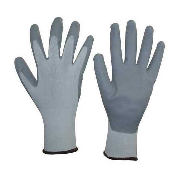 Coated Gloves, Nitrile, Foam, Palm, 3 Abrasion Level, White, M 1 PR