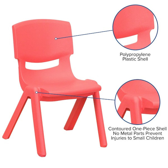Flash Furniture Red Plastic Stackable School Chair,PK5 5-YU-YCX-005-RED-GG Flash Furniture Red Plastic Stackable School Chair,PK5 5-YU-YCX-005-RED-GG