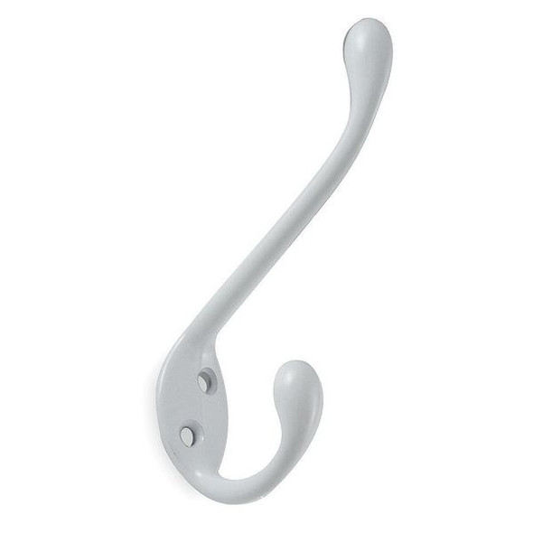Manufacturer Varies Coat Hook, White, Zinc, 1 in D 1XNG2