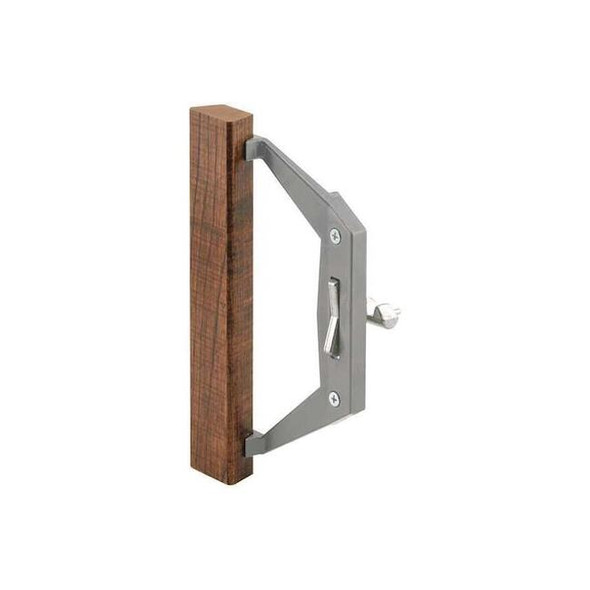 Gray Diecast Sliding Door Handle with Wood Pull (Single Pack)