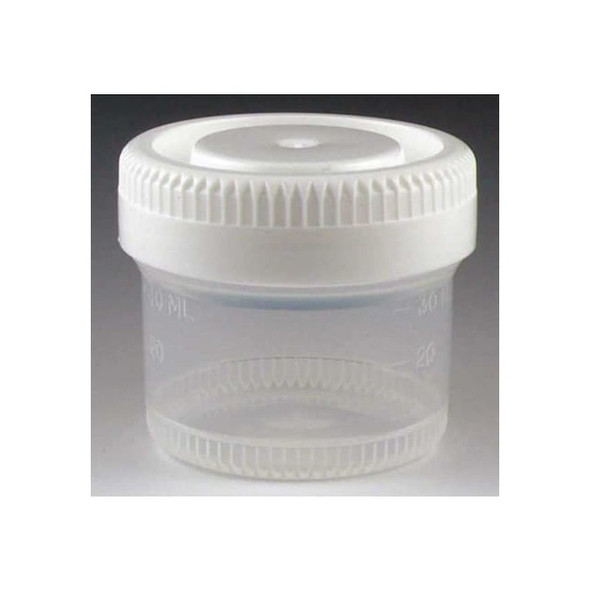 Globe Scientific Airtight Jar,40 mL,42.5 mm H,White,PK600 6520
