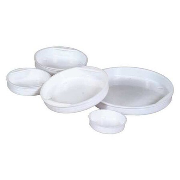 Partners Brand Plastic End Caps,5",White,PK100 MTCAP5