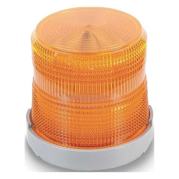 Warning Light, Amber, (6) LED, 120V AC, 65 FPM, 4 9/32 in Dia., Panel/Conduit