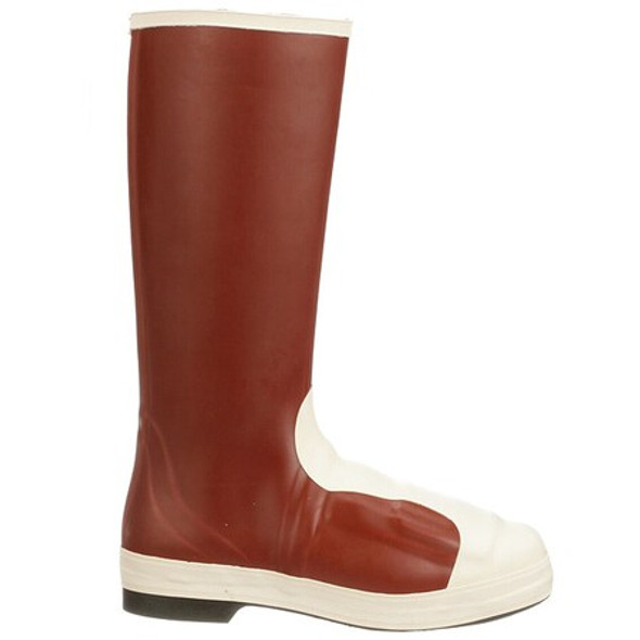 Unisex Pylon Tall Rubber Boot w/Met Guard, Steel Toe, Cream, Red, M14