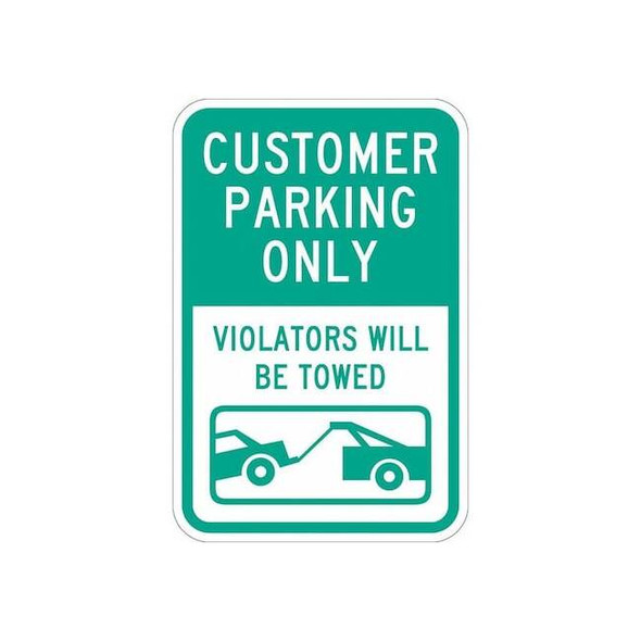 Lyle Customer Parking Sign,18" x 12, T1-1031-DG_12x18 T1-1031-DG_12x18