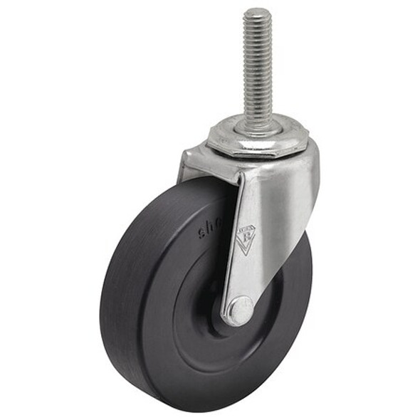 3" X 13/16" Non-Marking Rubber Soft Swivel Caster, No Brake, Loads Up To 110 lb